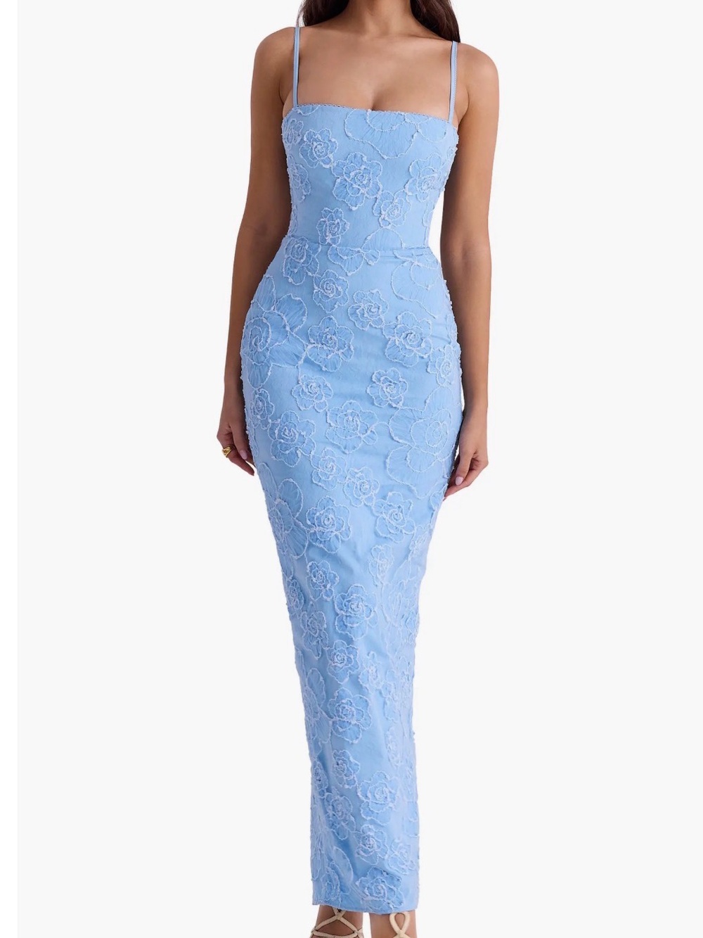 House of CB Light Blue Lace Maxi Dress